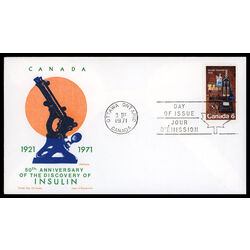 canada stamp 533 discovery of insulin 6 1971 FDC PC 014