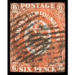 newfoundland stamp 13 pence second issue 6d 1860 U VG 027