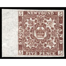 newfoundland stamp 19b pence third issue 5d 1861 M XF 006