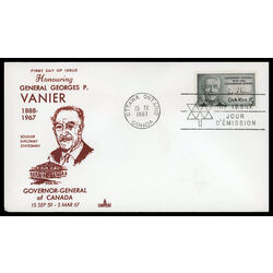 canada stamp 474 governor general vanier 5 1967 FDC PC 007