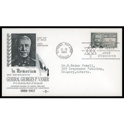 canada stamp 474 governor general vanier 5 1967 FDC PC 008