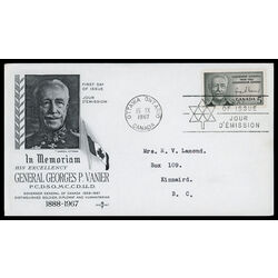 canada stamp 474 governor general vanier 5 1967 FDC PC 009