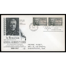 canada stamp 474 governor general vanier 5 1967 FDC PC 010