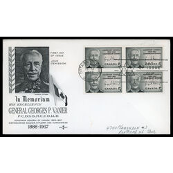 canada stamp 474 governor general vanier 5 1967 FDC BLOCK 011