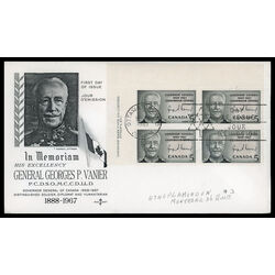canada stamp 474 governor general vanier 5 1967 FDC UL 012