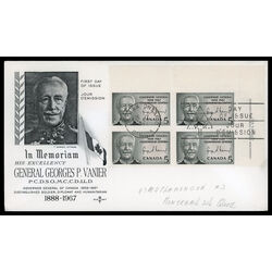 canada stamp 474 governor general vanier 5 1967 FDC UR 014