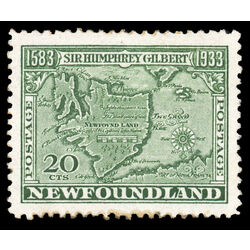 newfoundland stamp 223b map of newfoundland 1626 20 1933 M VF 001