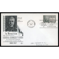 canada stamp 474 governor general vanier 5 1967 FDC PC 017